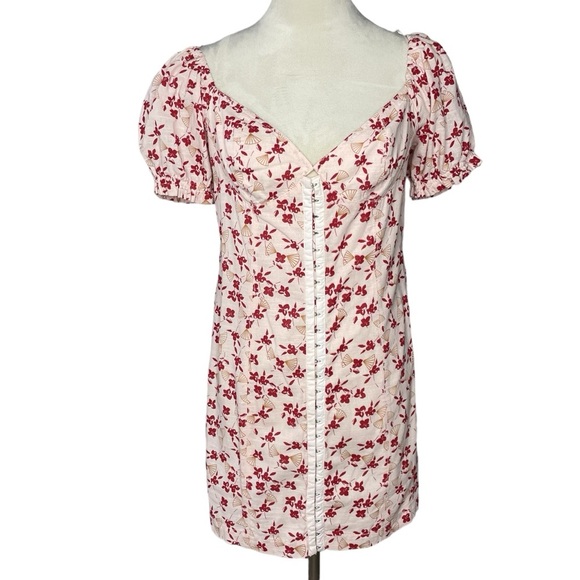 Urban Outfitters Britney Hook & Eye Mini Dress In Pink - Picture 2 of 10